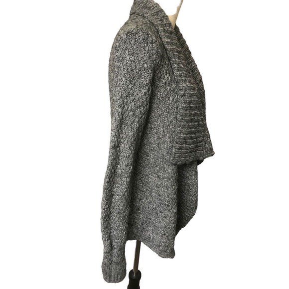 Ann Taylor Loft Gray Cardigan Sweater Open Front Alpaca Wool Blend Water… - Picture 4 of 7